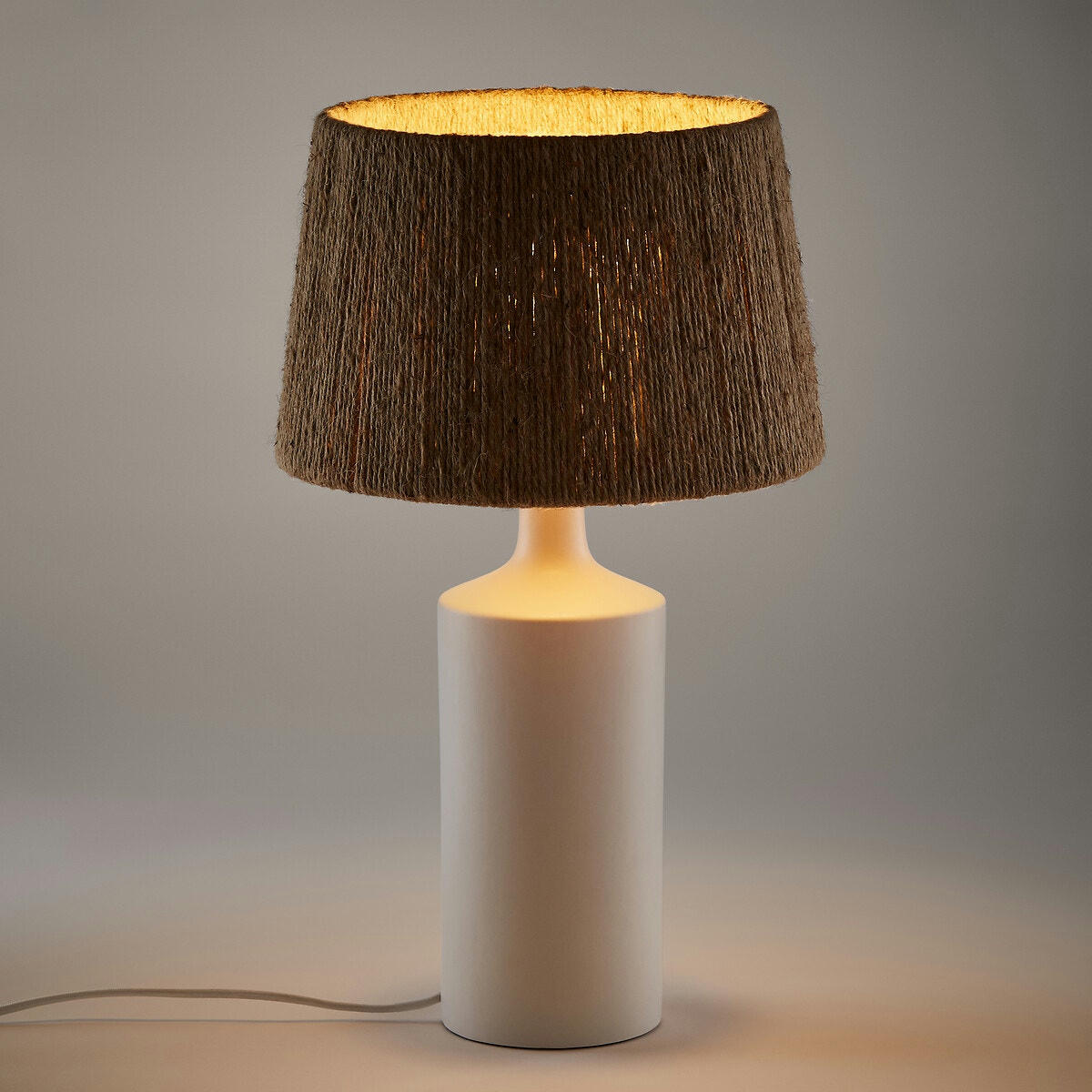 Lampe à poser céramique et chanvre, Yoru