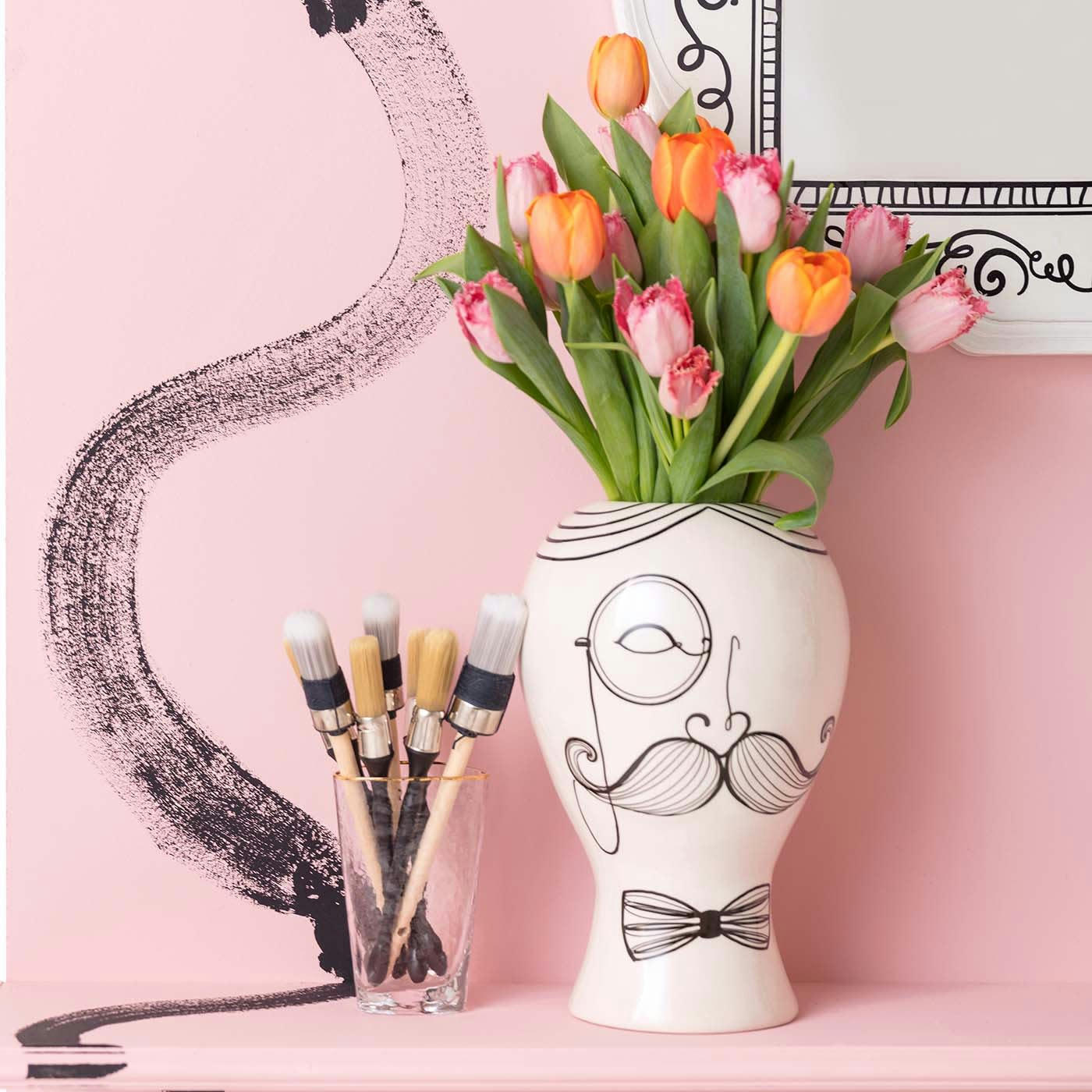 FAVOLA - Vase Favola homme blanc et noir Kare Design