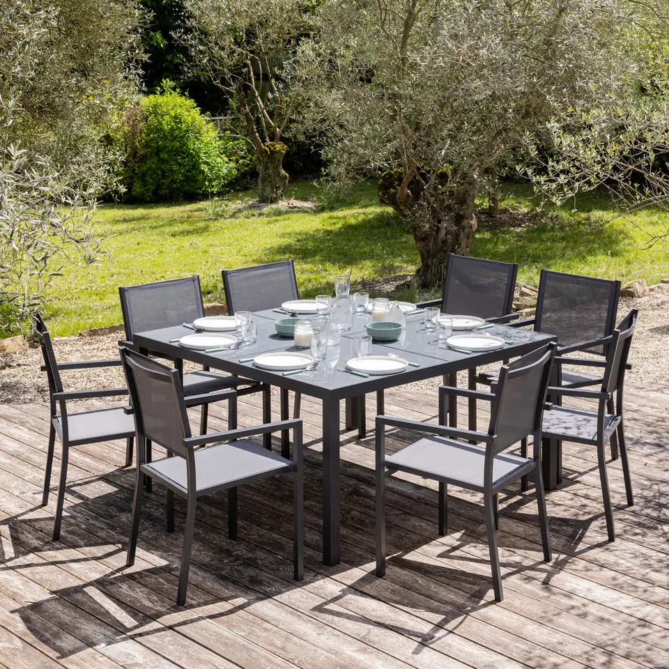 Happy Garden Tuinmeubilair CAGLIARI - Grijs - Aluminium