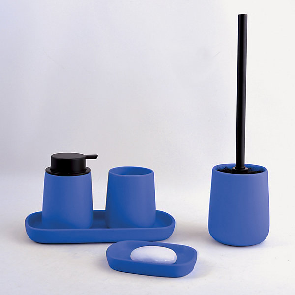 Distributeur de savon 300 ml en céramique, bleu royal, MSV Maonie