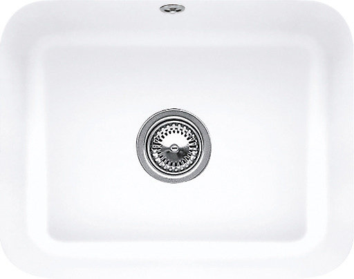 évier sous-plan en céramique 1 cuve à encastrer Villeroy &Boch Cisterna blanc brillant