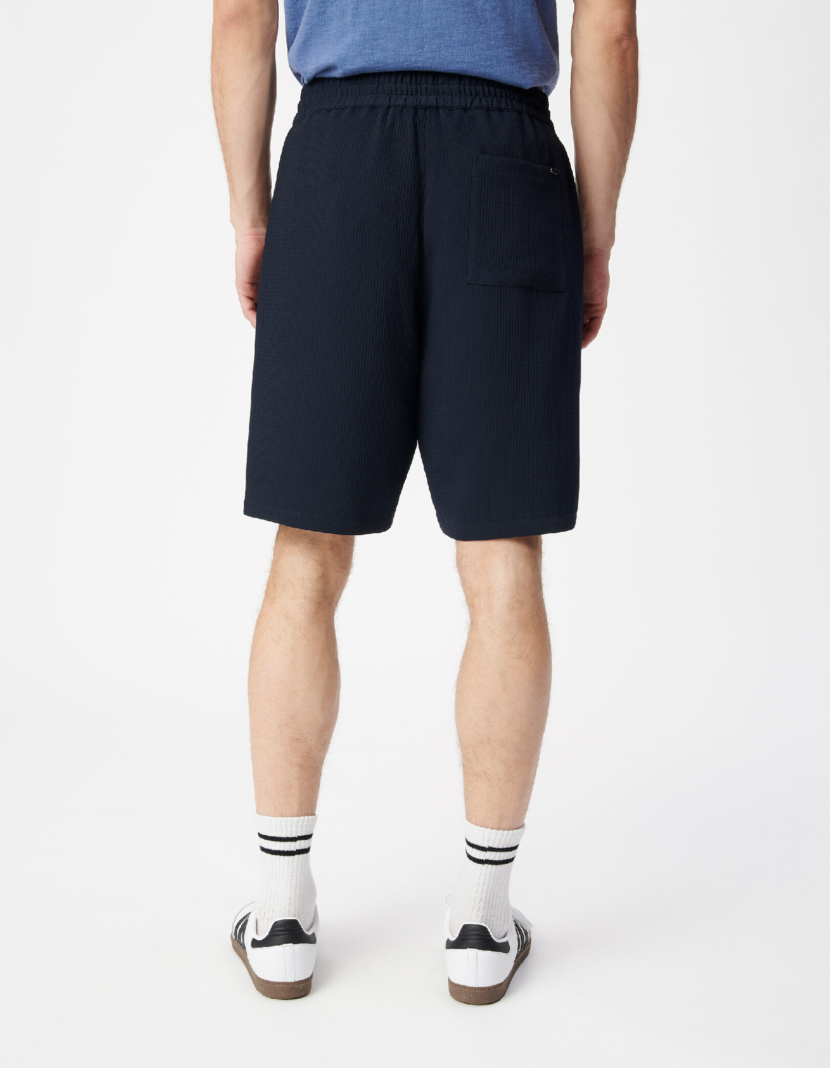 Bermuda marine seersucker DRY FAST Homme