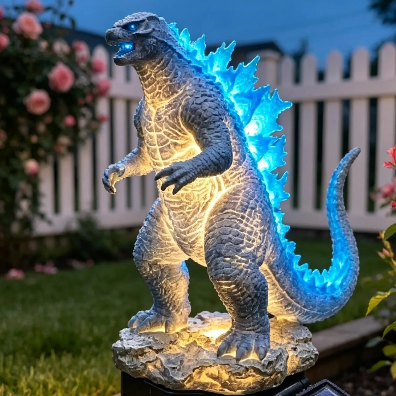 Kaiju Solar Garden Stake Light, Resin Kaiju Monster Statue ,Waterproof Outdoor Lawn Landscape Decor Lamp,Outdoor Art,Fall Yard.