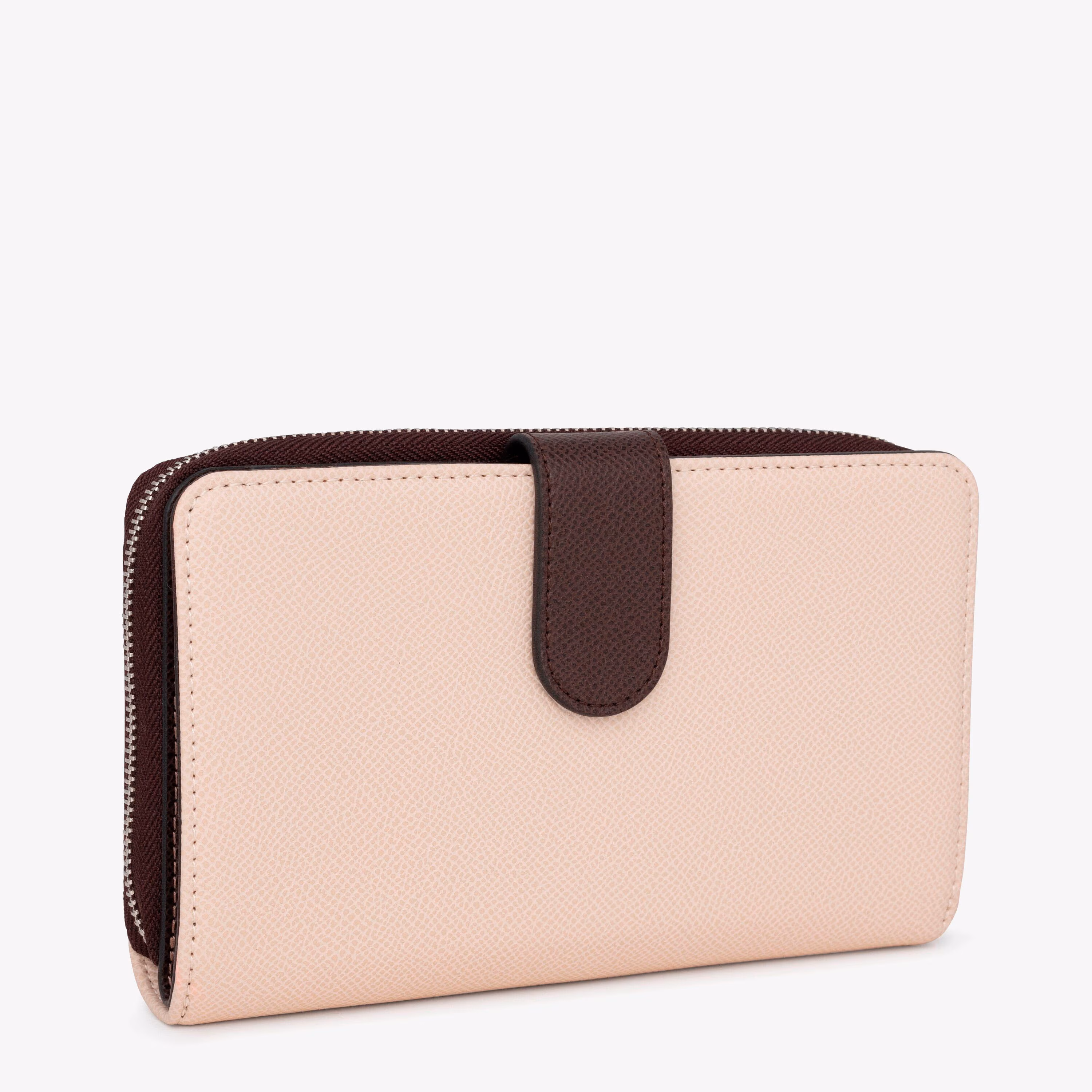 Billetera mediana New Dubai marrón y beige