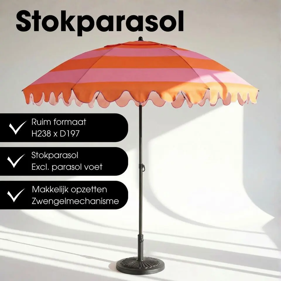 Mica Decorations Kantelbare Parasol 238 x &Oslash;197 cm