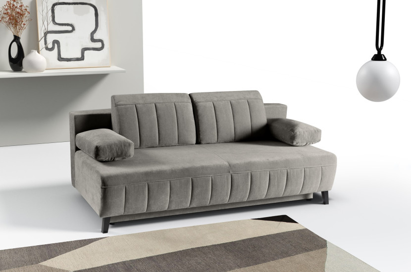 Elegancka sofa ARUNA do salonu z wygodymi poduszkami Szary
