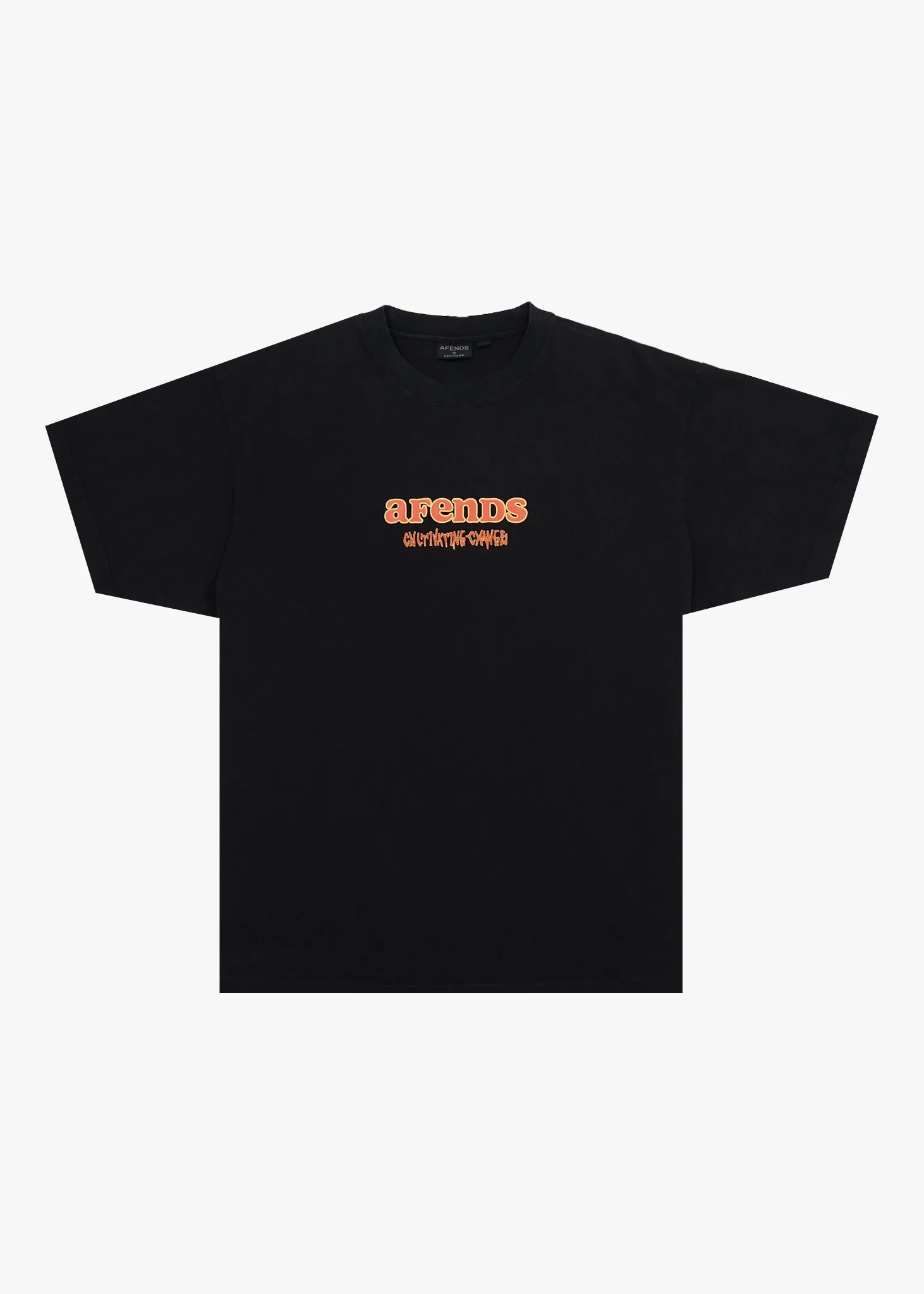 AFENDS Mens Simple Times - Boxy Tee - Stone Black