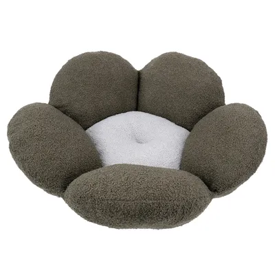 Ferplast Fiore Bouclé Cuddle Bed - Green & Grey