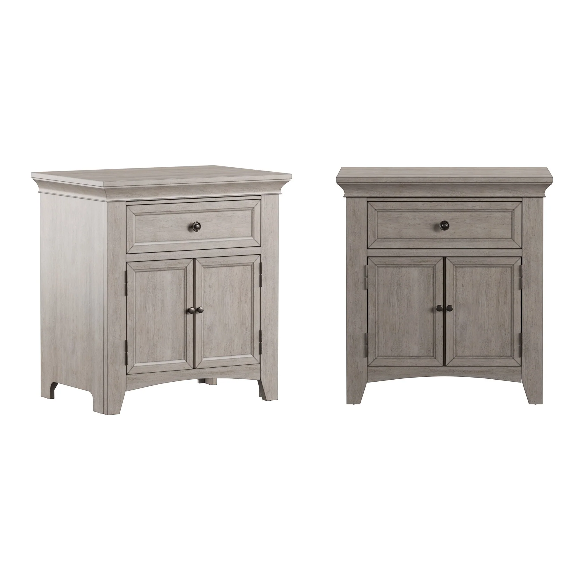 Varenna 1-Drawer Wood Cupboard Nightstand with Charging Station