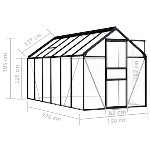 NNEVL Greenhouse Anthracite Aluminium 7.03 m&sup2;