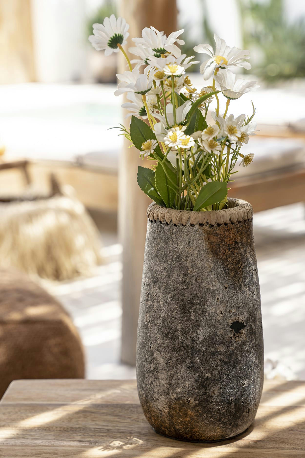 SNEAKY - Vase en terre cuite antique gris H26