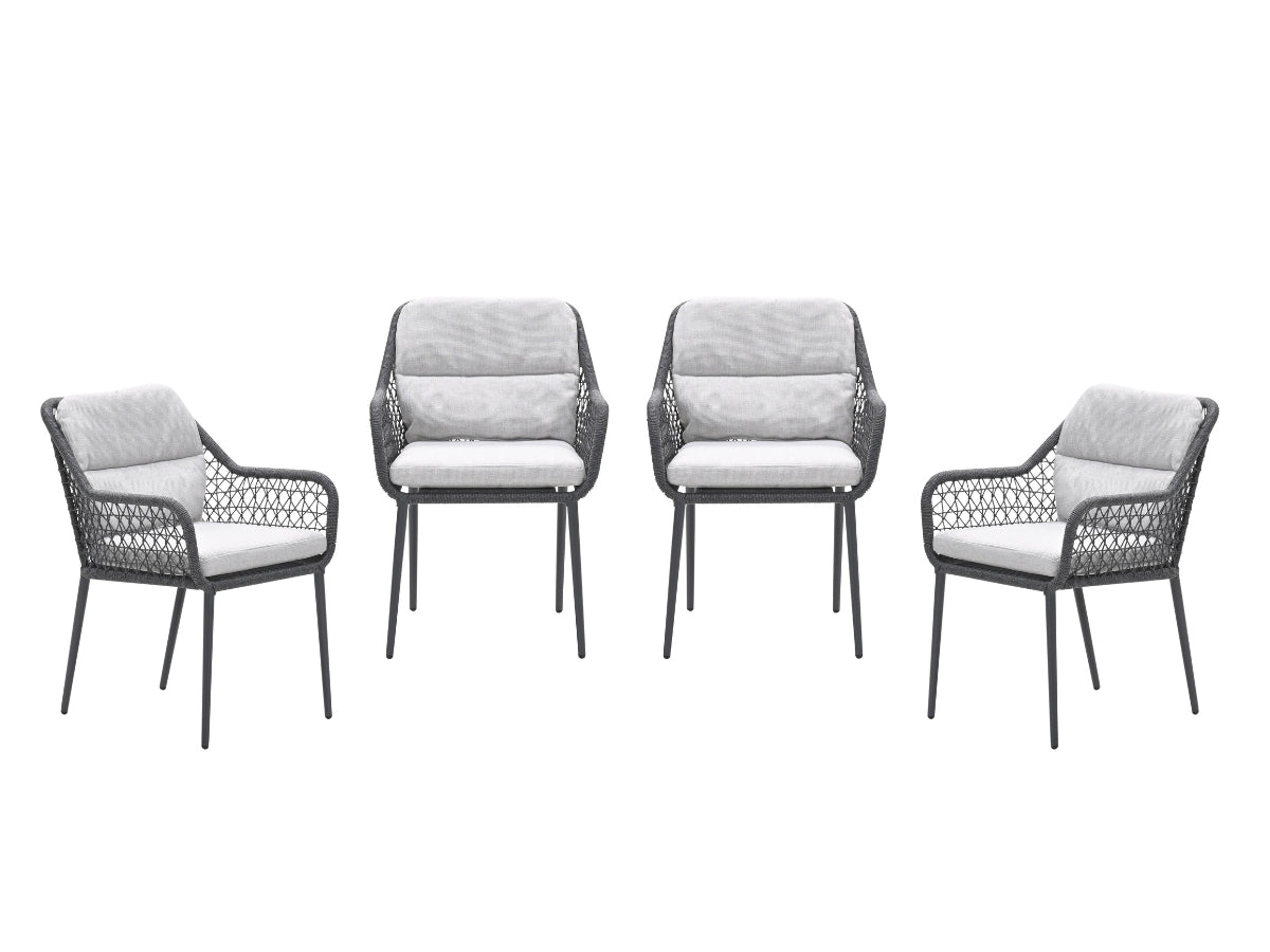 Garden Impressions Toledo tuinstoelen set van 4 donkergrijs