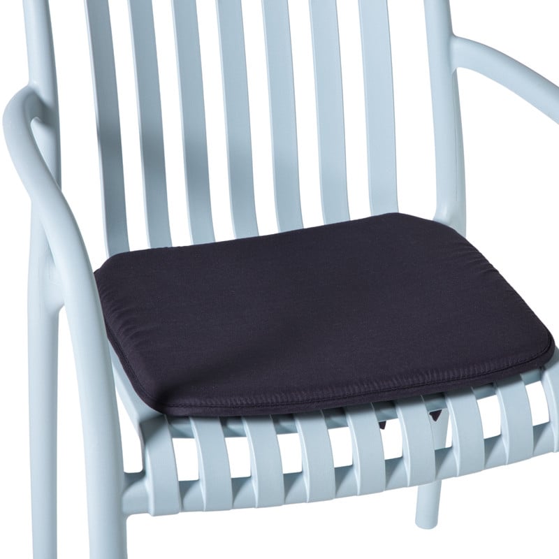 Tuinstoel kussen - zwart - 38x41 cm
