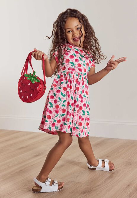 Girls White Double Buckle Footbed Sandals