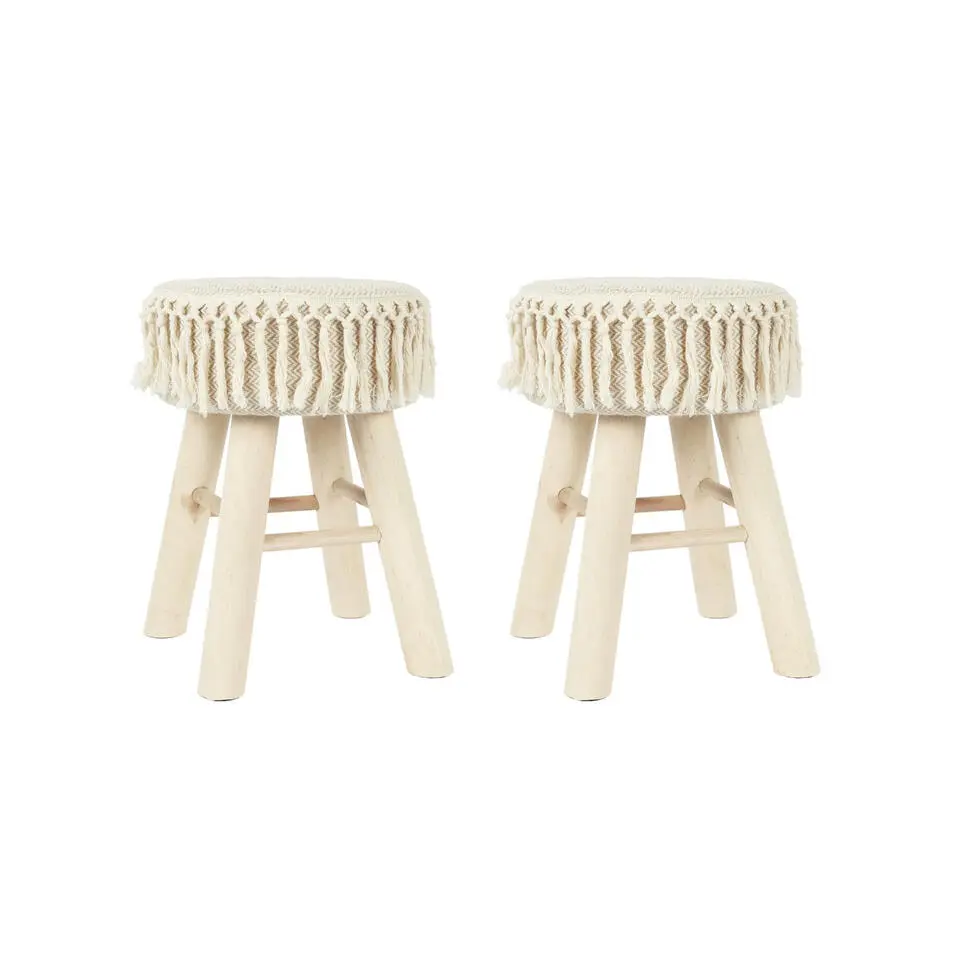 Home Deco Factory Krukje - hout - beige - bohemian - ibiza - deco