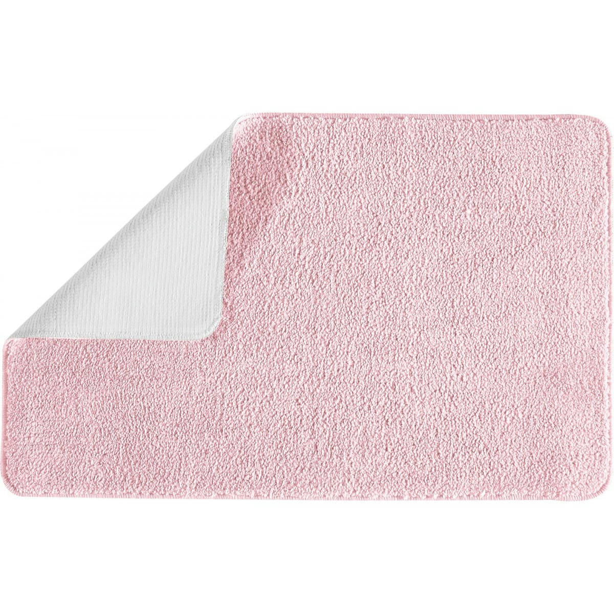POLYNESIE - Tapis de bain en polyester uni rose 50x80cm