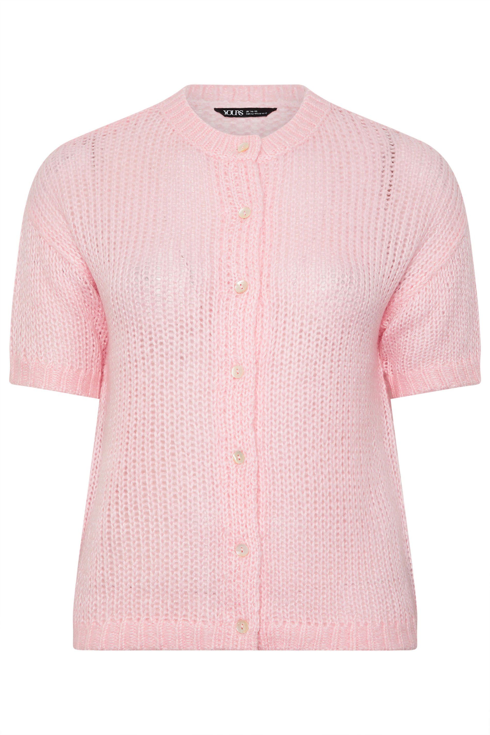 Yours Short Sleeve Knitted Cardigan