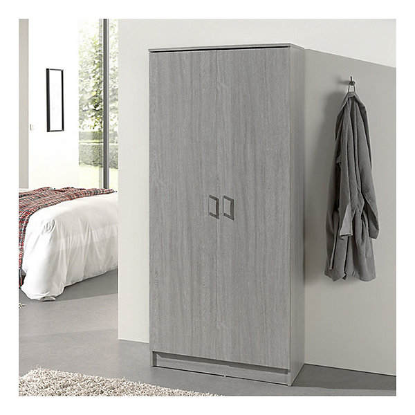 Armoire REY2 portes80x180 cmChene grisStyle scandinave