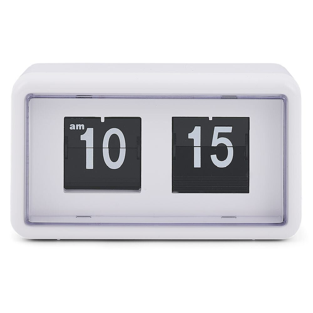 Horloge rétro à rabat automatique plastique blanc