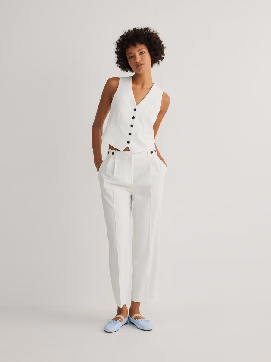 Cigarette Trousers With Pressed Crease