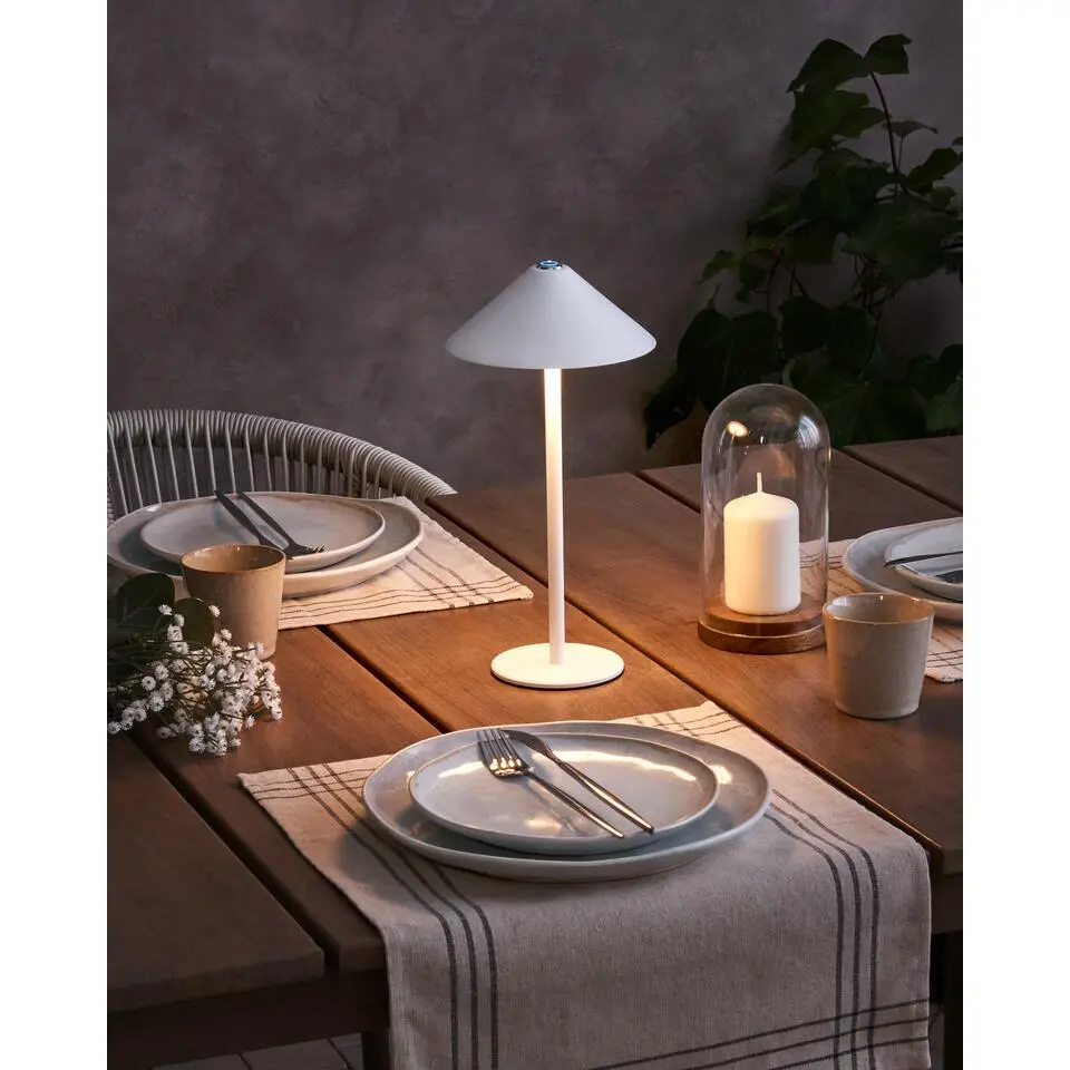 FRANCOLI - Tafellamp - Wit- Aluminium