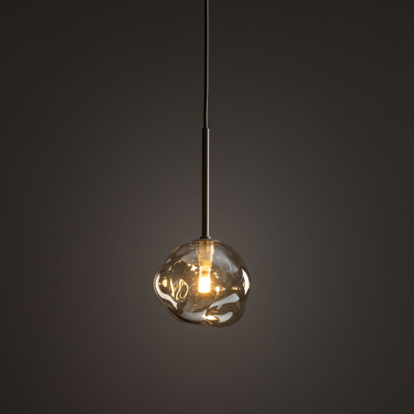 Beżowa Lampa Wisząca Tk Lighting Lava Sabia Koniakowy Nieregularny Klosz