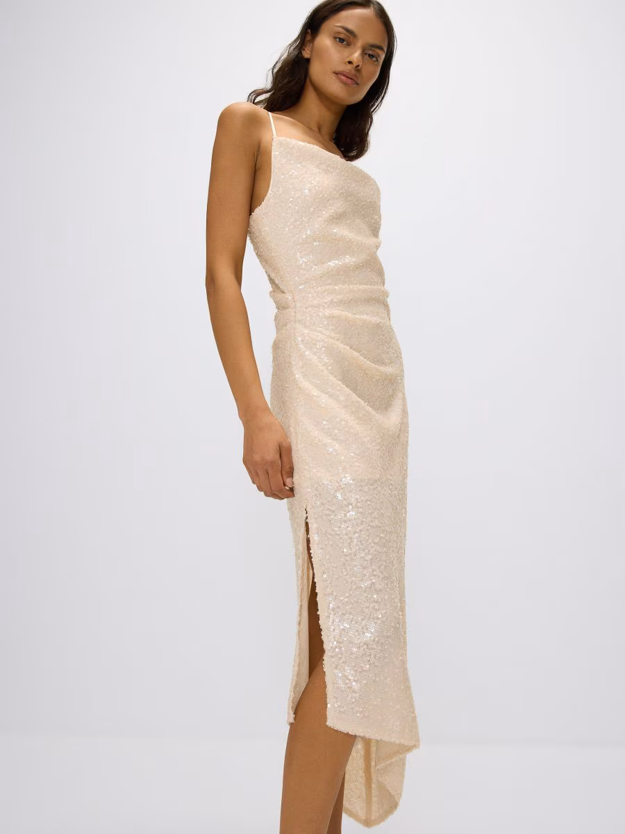 Asymmetric Dress With Sequins