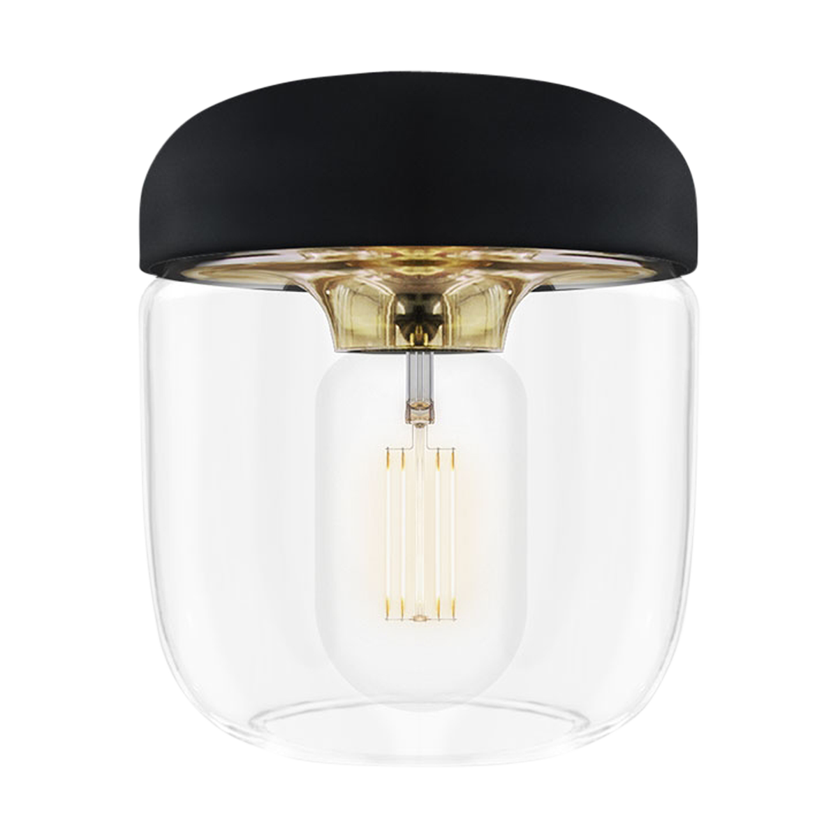 Umage Acorn lampenkap zwart met brass - Ø 14 cm