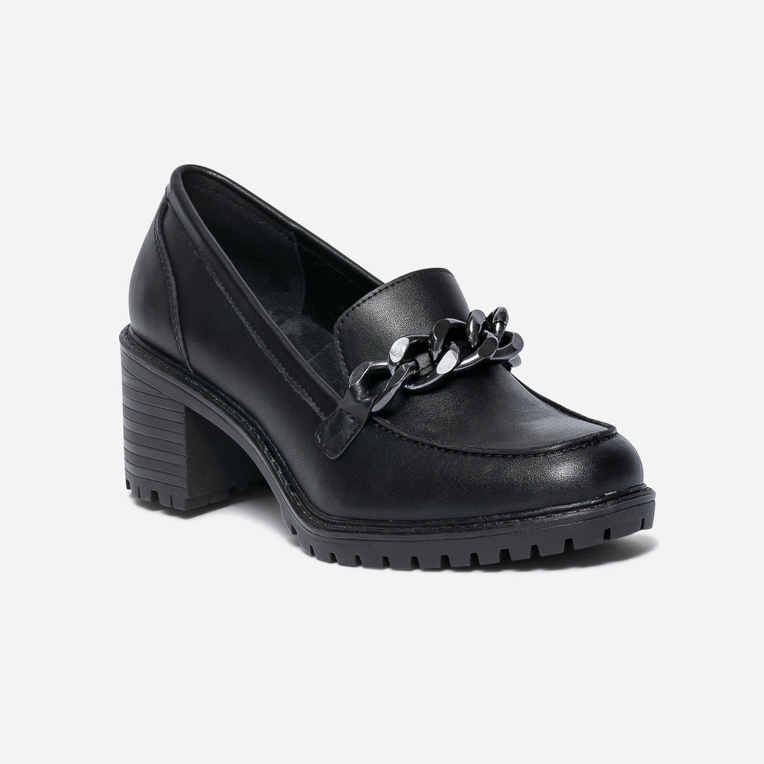 Mocassin à talon noir