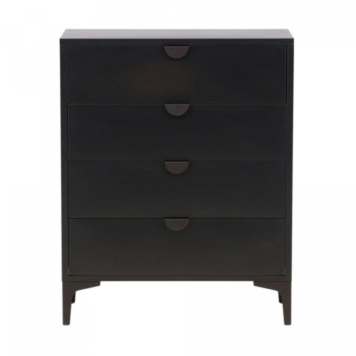 LEYA - Commode tendance 4 tiroirs en métal noir