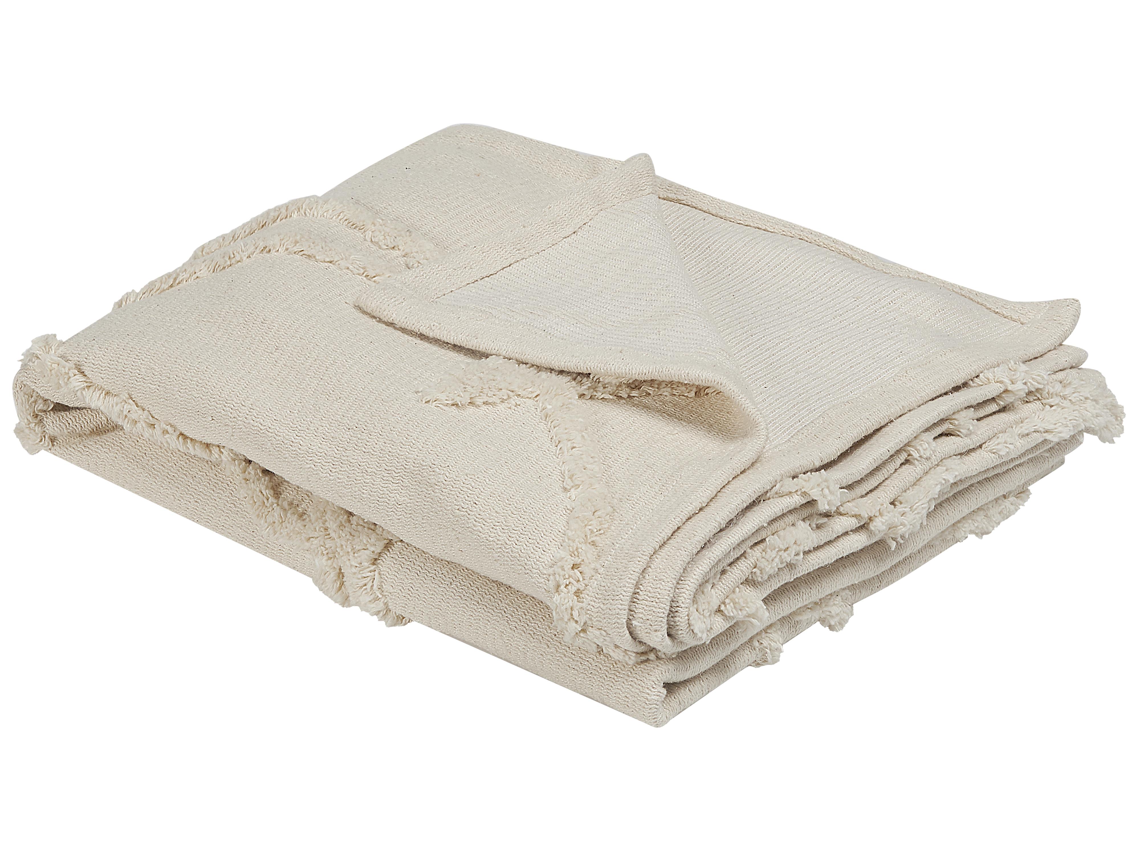 Blanket ACACIA Cotton 130 x 160 cm Beige