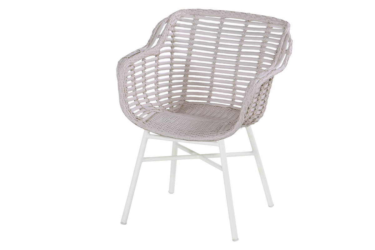 Hartman Tuinstoel Cecilia - Beige Wicker/Kunststof - Zithoogte 44cm