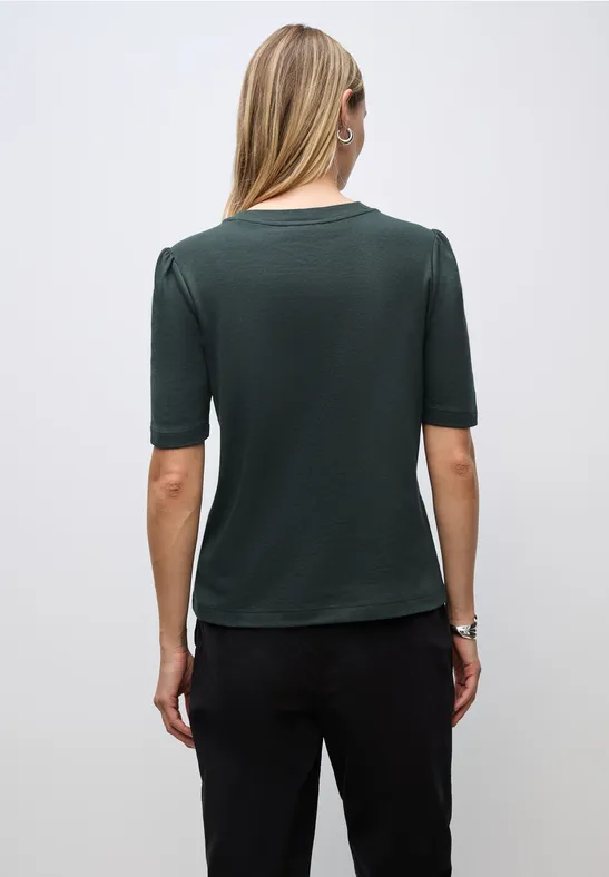 Basic T-Shirt mit Raffung