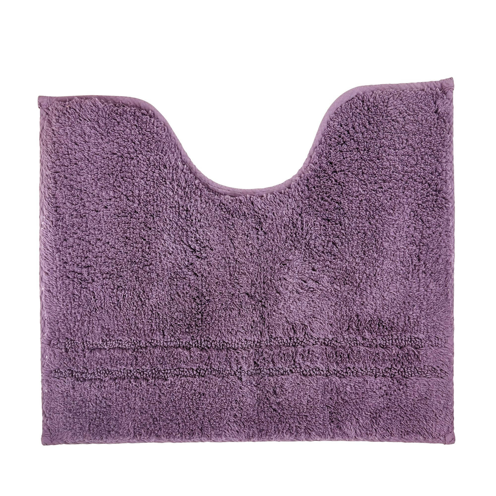 LIGNUS - Tapis contour wc 50x45 violet raisin en coton