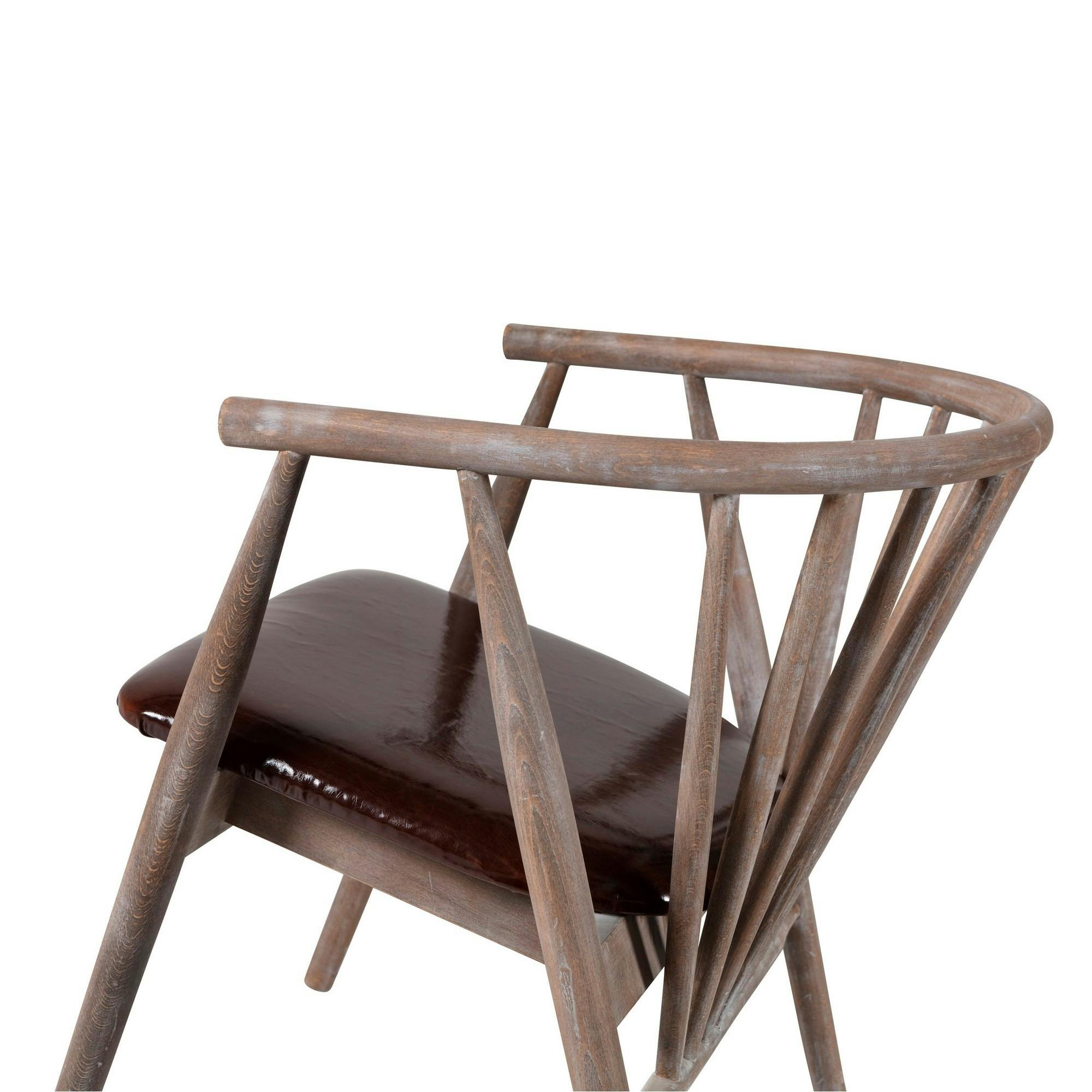 Chaise à barreaux en bois brun - assise assortie TENA