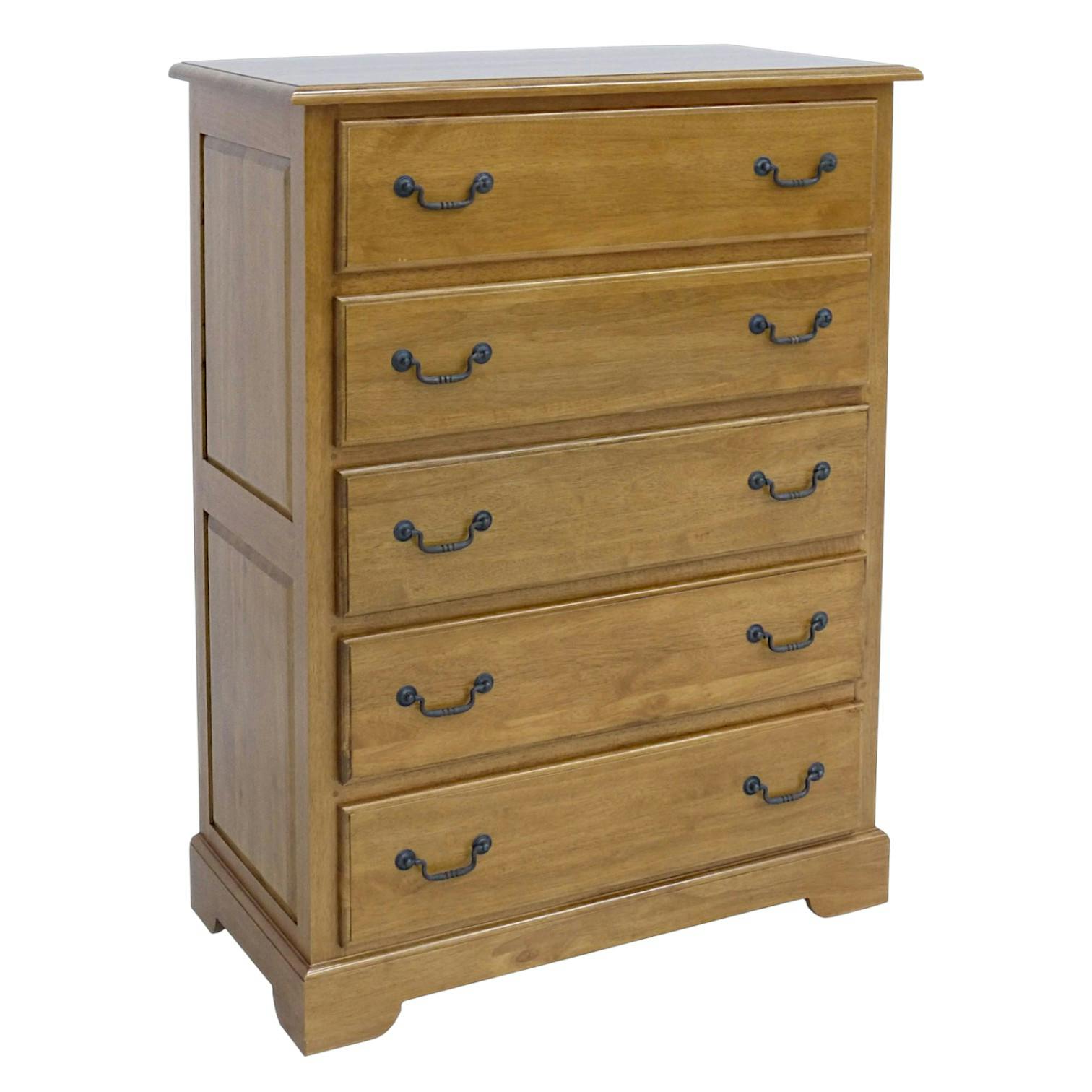 Commode / Chiffonnier Hévéa 5 tiroirs 89x46x117cm TRADITION