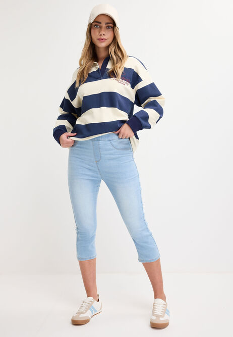 Womens Light Blue Kate Cropped Jeggings