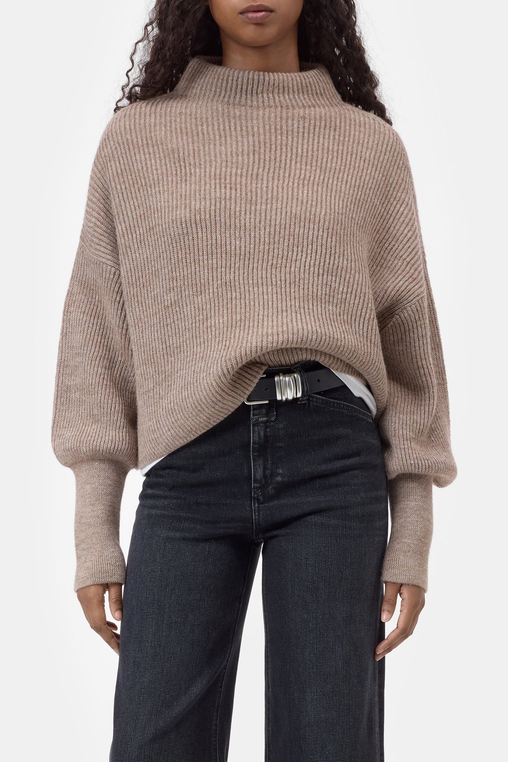 Funnel Neck Pullover aus Alpaka