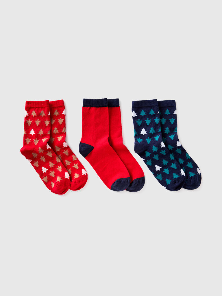 Three pairs of Christmas socks
