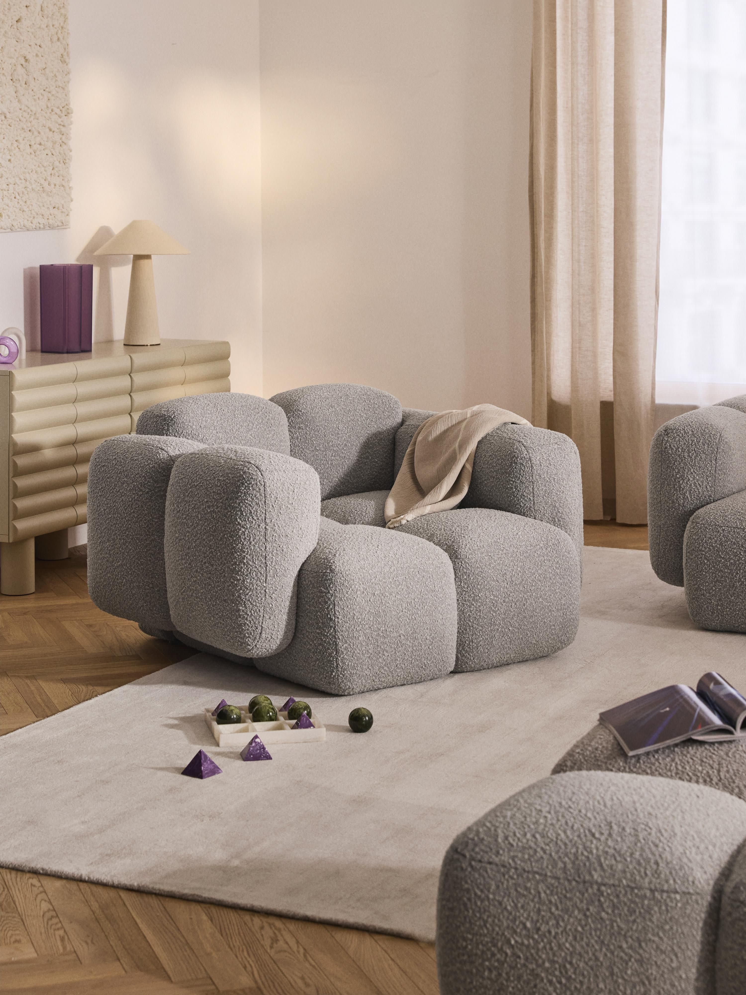 Loungesessel Tayla aus Bouclé