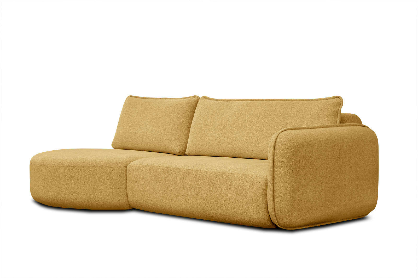 IPSUM - Canapé d'angle gauche 3 places avec l'île tissu jaune