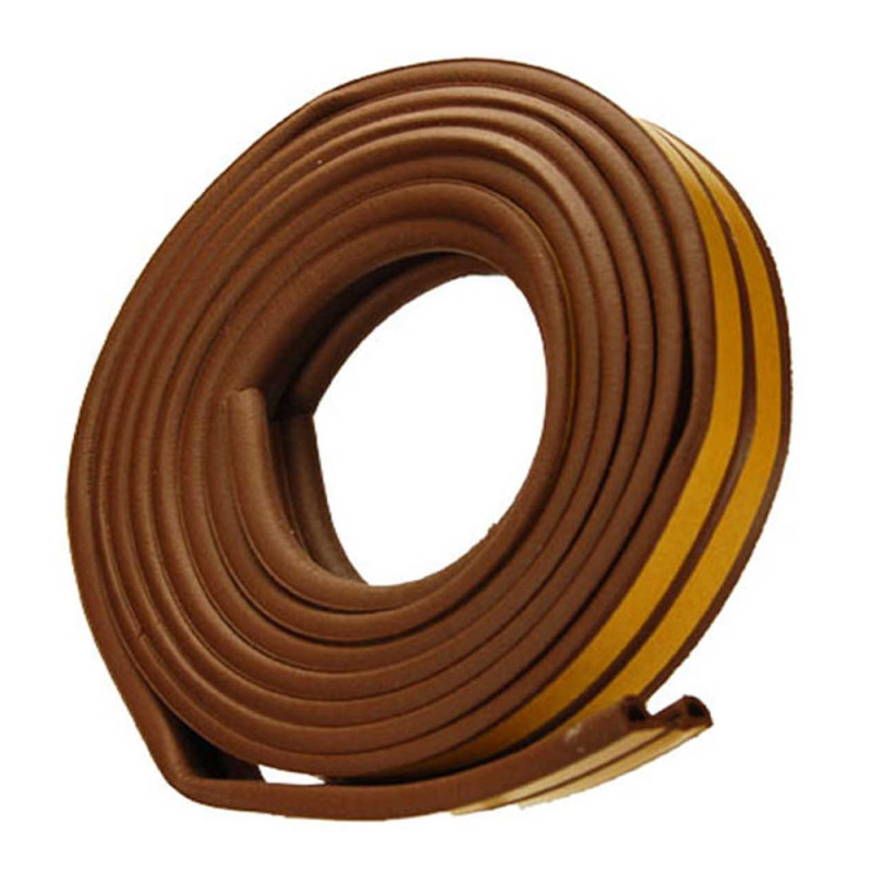 Joint adhésif en caoutchouc profilé P brun 9 mm x 6 m CONFORTEX