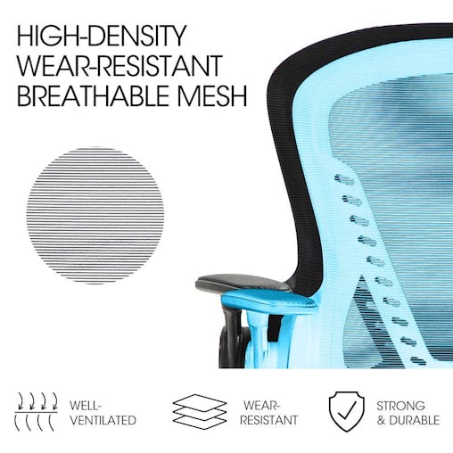 NNEMB Ergonomic Office Desk Chair, Coolmesh Fabric, Adjustable Recline, Black Mesh/Black Frame