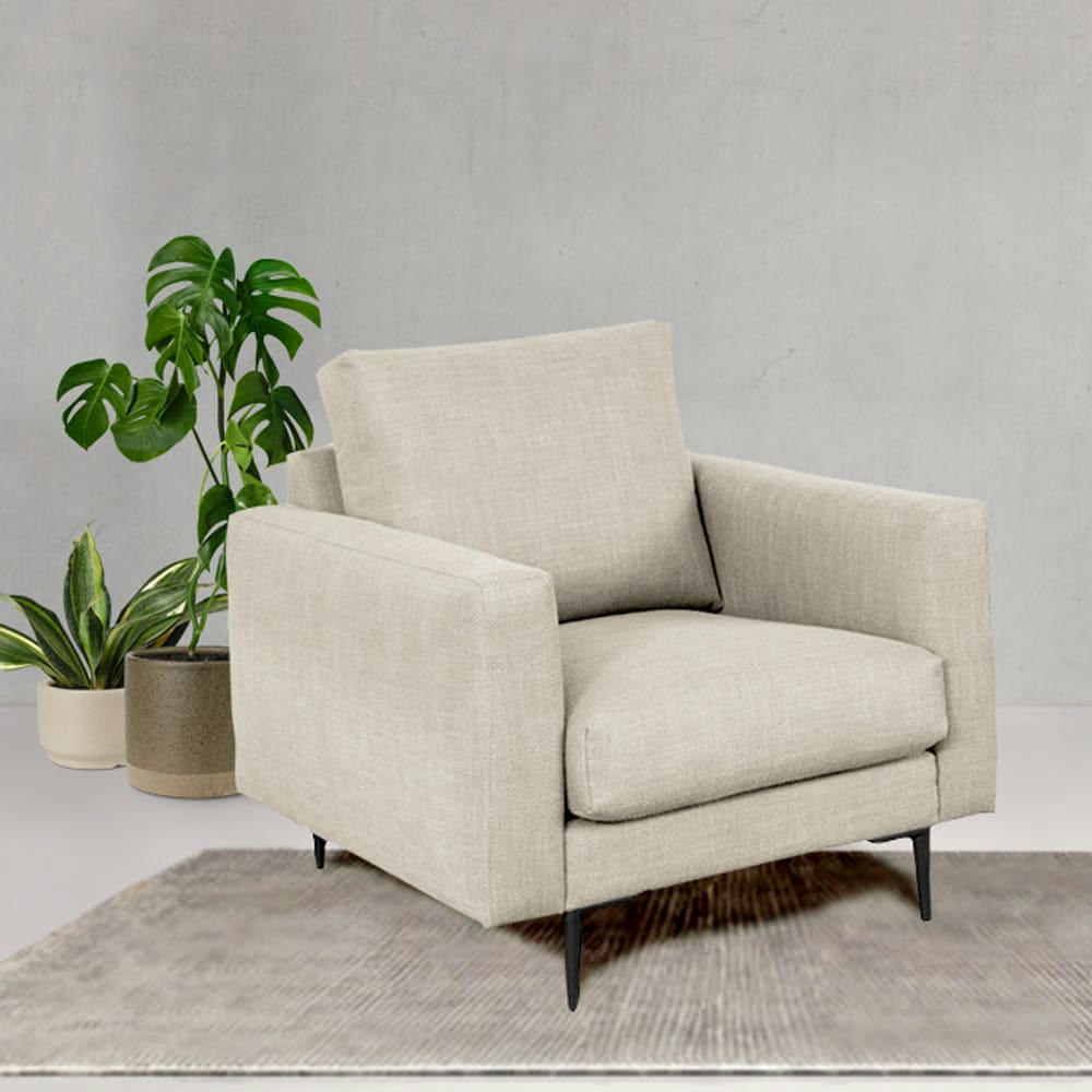 CARUSO - Fauteuil 1 place tissu beige