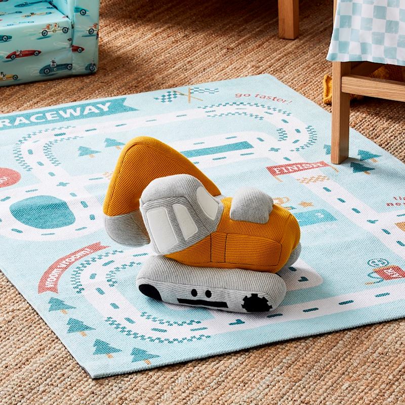 Construction Digger Yellow Knitted Toy