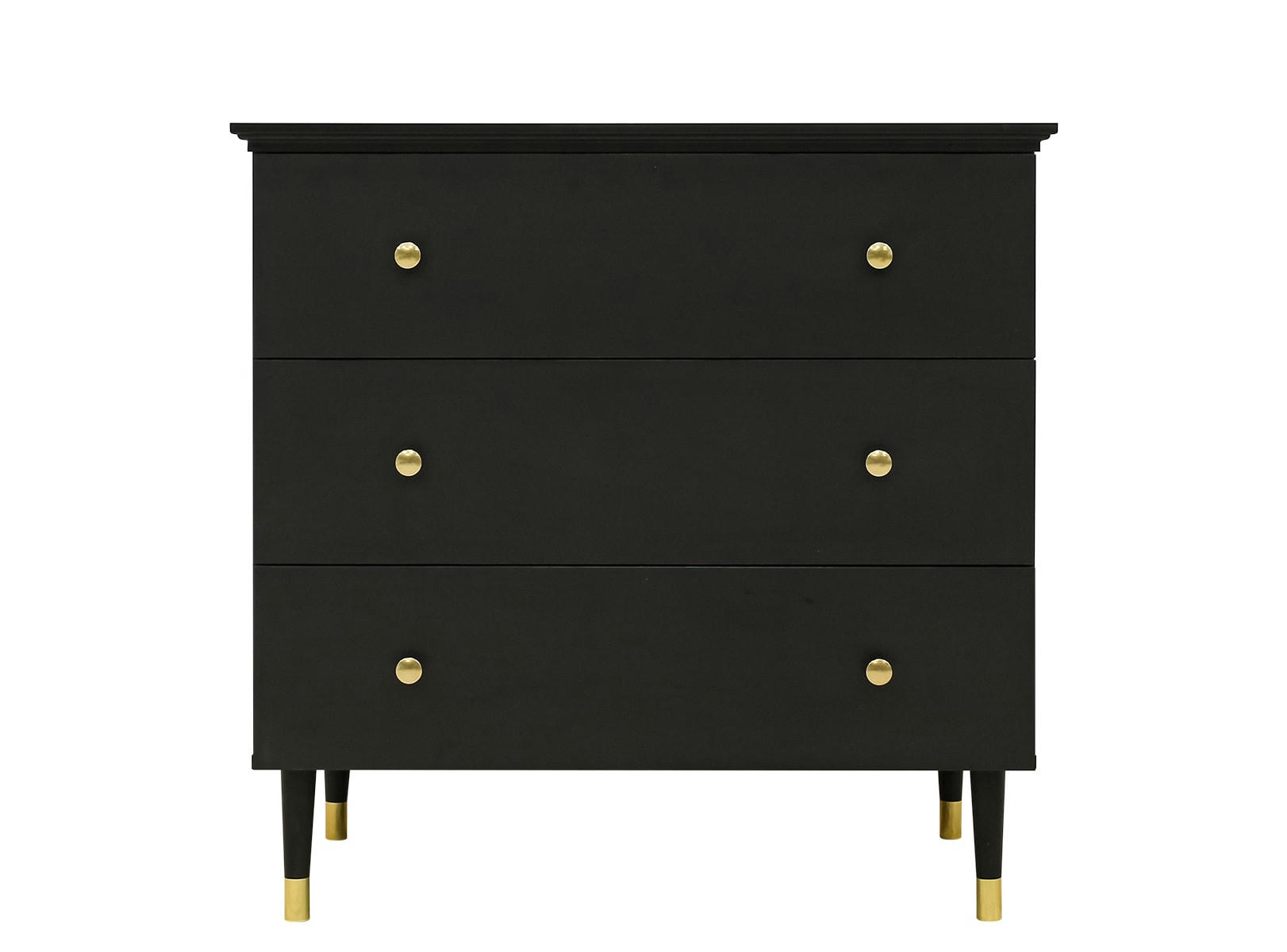 CLOË - Commode avec 3 tiroirs en MDF et panneaux de particules noir mat