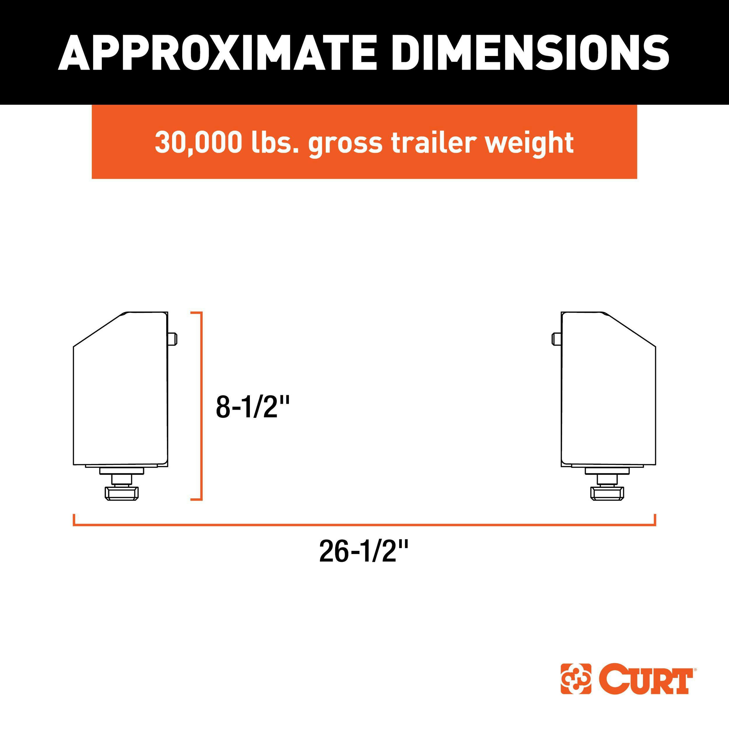 CURT 16024 A30 Replacement Puck 5th Wheel Legs, Select GM Vehicles, 30,000-lbs, Black