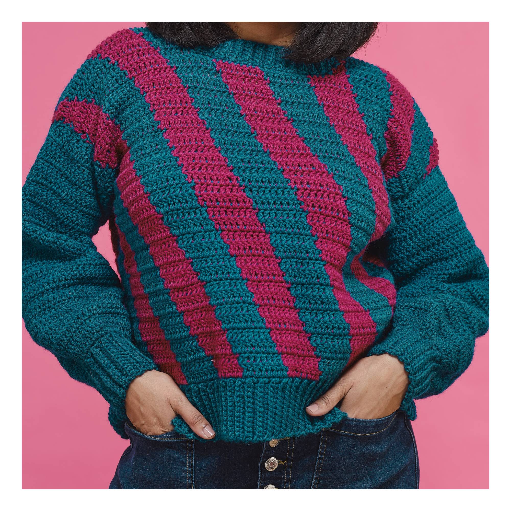 Knitcraft Diagonal Stripe Jumper Digital Pattern 0344