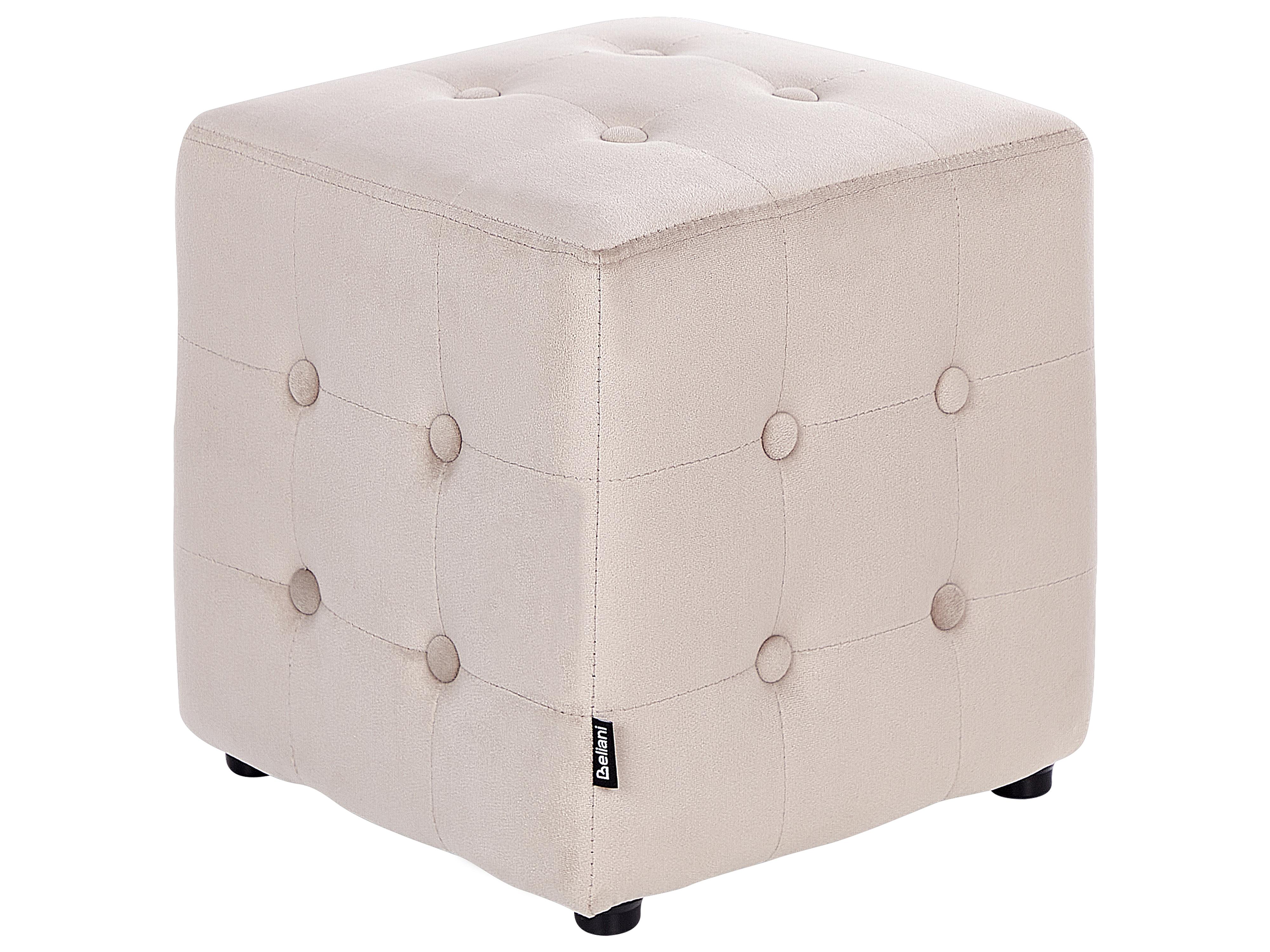 Pouffe WISCONSIN Velvet Light Beige