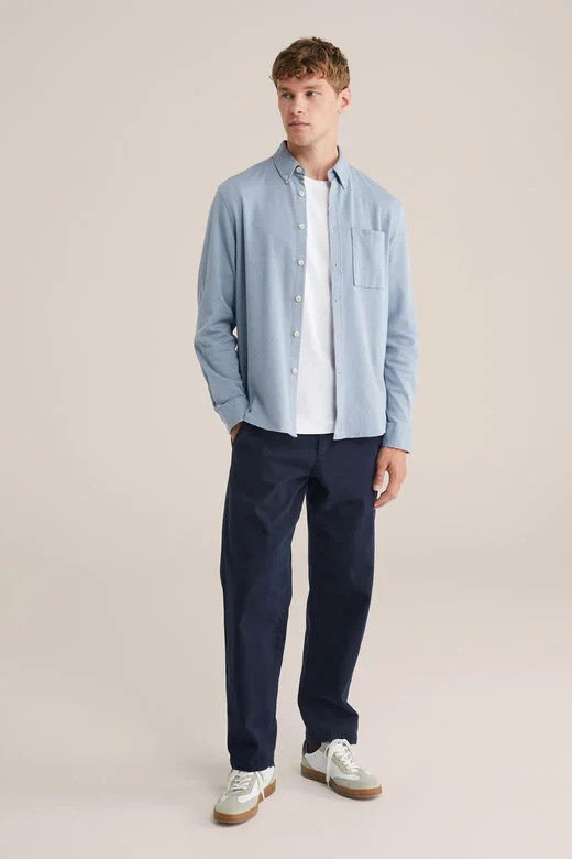 Heren regular fit gebreid shirt